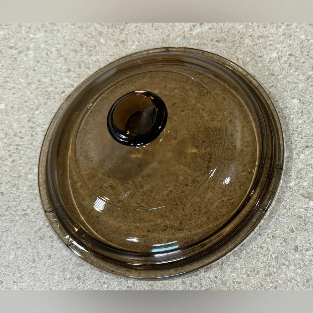 2pc CORNING Vision AMBER 1 L Saucepan LID Glass